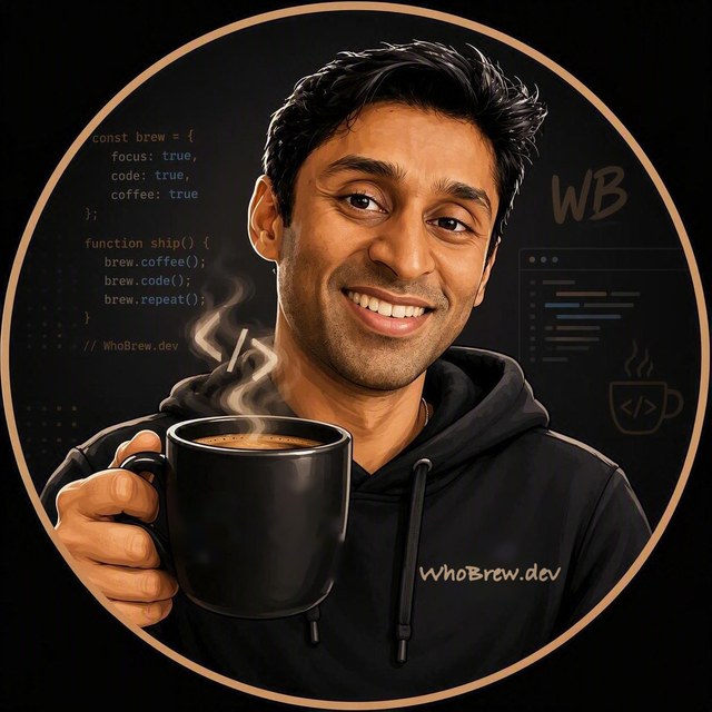 Painted portrait of GG holding a mug of coffee, with code on the wall behind him